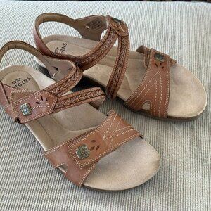 Earth Origins Benson Women Ankle Strap Sandal Shoes Size 8 Medium Brown Leather
